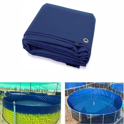 ZN GLOBAL 650 GSM Round Tarpaulin for Biofloc Fish Tank, Capacity 10000L